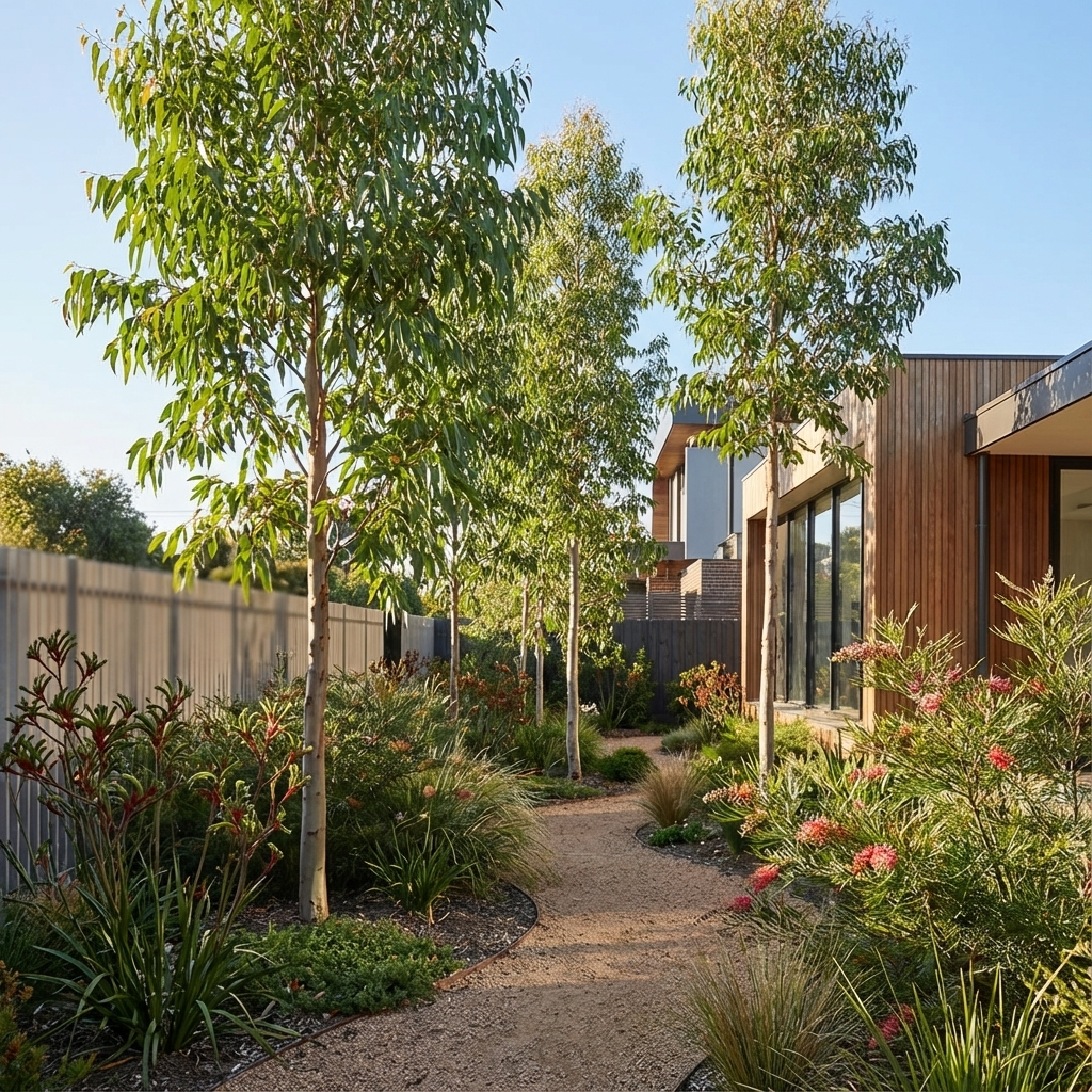Modern native Australian garden path